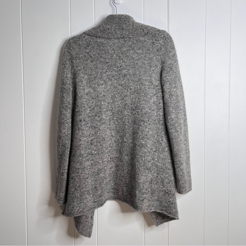 Eileen Fisher Wool Mohair Open Front Cardigan Sweater Shawl Collar Soft Gray S - Picture 2 of 9